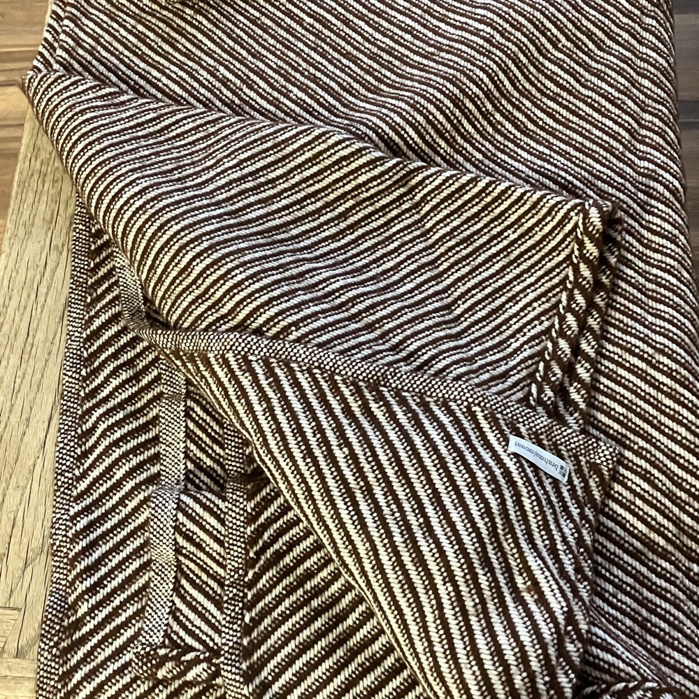 Brahms Mount Brown and White Cashmere Blanket. King Size Luxury Blanket.